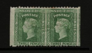 New South Wales #63c (SG #226da) Mint Fine Pair Imperforate Full Original Gum H 