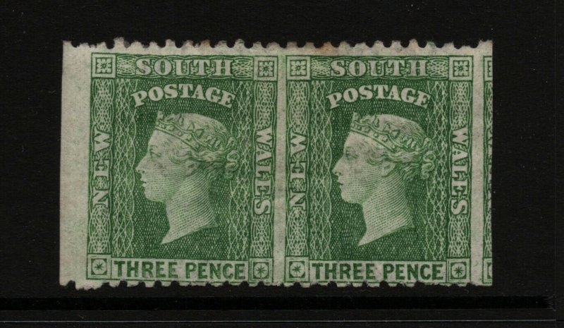 New South Wales #63c (SG #226da) Mint Fine Pair Imperforate Full Original Gum H 