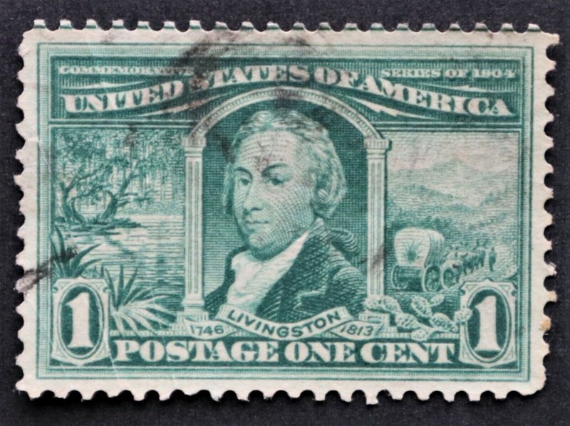 U.S. Used #323 1c Louisiana Purchase, XF Appearing (light crease).  Attractive!