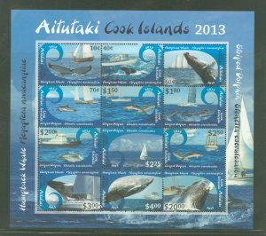 Aitutaki #612  Souvenir Sheet (Animals)