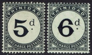 TRINIDAD 1905 POSTAGE DUE 5D AND 6D WMK MULTI CROWN CA