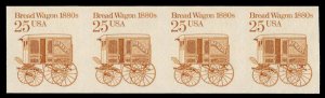United States, 1930-Present #2136a Cat$20, 1986 25c Bread Wagon, imperf. stri...
