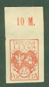 CENTRAL LITHUANIA 1 IMPerf MH BIN $0.40