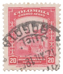 COLOMBIA 1952 SCOTT # C224. USED