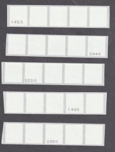 PNC5 US #4495 5c Art Deco Bird (11) SA P3333 MNH F-VF 4 digit Bot Set of 5