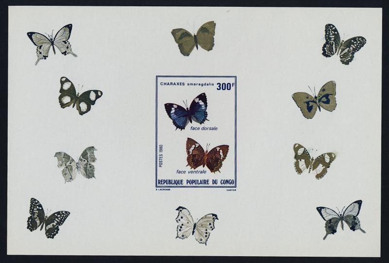 Congo PR 539 imperf MNH Butterflies