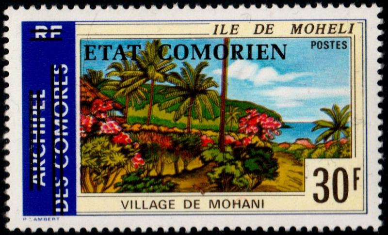 ✔️ COMORO ISLANDS 1975 - OVERPRINT ON MOHANI - MI. 195 ** MNH OG [E1.16]