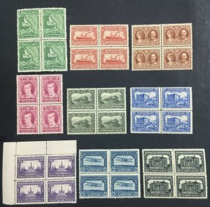 MOMEN: NEWFOUNDLAND SG #179-187 1929-31 BLOCKS MINT OG H/NH LOT #60272