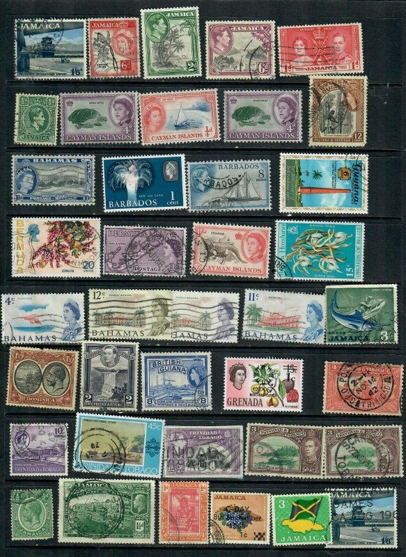 COMMONWEALTH CARIBBEAN MIX x 39 ALL DIFFERENT, USED LOT P