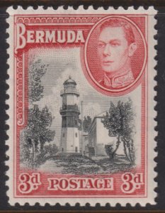 1938- 1951 Bermuda St David's Lighthouse 3 pence MMH Sc# 121 CV $16.00 Stk #1