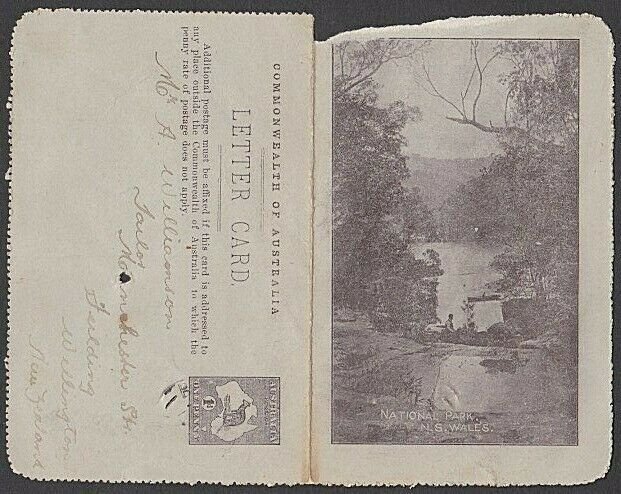 AUSTRALIA 1913 1d lettercard - National Park NSW - used.....................N610