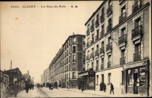 France 1923, Postcard Clichy Hauts de Seine, Rue du Bois