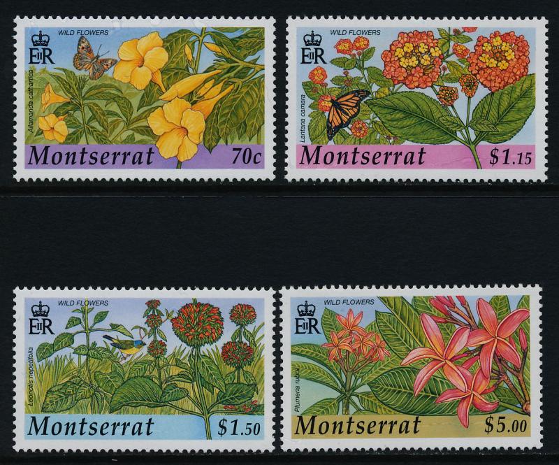 Montserrat 1072-5 MNH Flowers, Butterflies