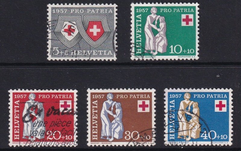 Switzerland  #B262-B266  used 1957  pro patria  Red Cross