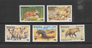 BOTSWANA=CLEARANCE #182-6 ANIMALS WWF MH