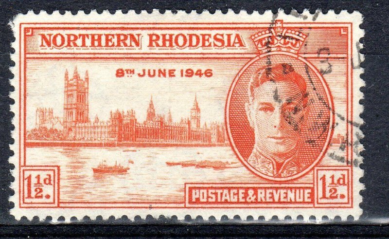 NORTHERN RHODESIA   1946 VICTORY issue   perf 13.5      used