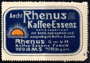 Vintage Germany Poster Stamp Really Rhenus Coffee Essence Extra Superior Best