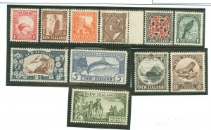 New Zealand #186/187-192/194-197 Unused Single