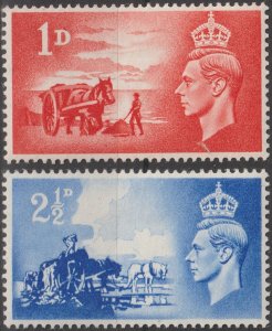 Great Britain Scott# 269-70 Channel Islands SG# C1-2 1948 KGVI MLH