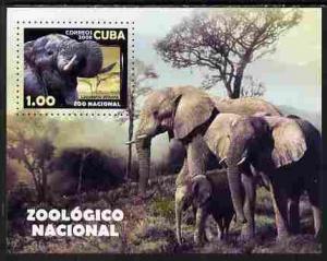 Cuba 2008 National Zoo (Elephants) imperf m/sheet unmount...