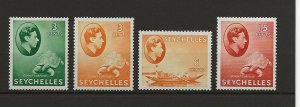 Seychelles 1938-42 sg.136, 136a, 137, 139ab MH