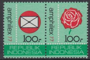 XG-AN669 INDONESIA - Philatelic Expo, 1977 Amphilex, 2 Values Pair MNH Set