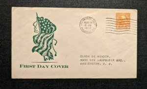 1932 American Flag Los Angeles CA FDC 723 Cover to Washington DC