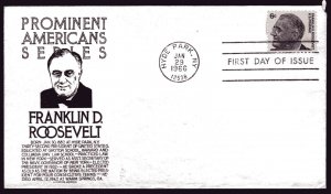 1284 6c Franklin D. Roosevelt FDC Anderson black cachet Jan 29, 1966 faults 