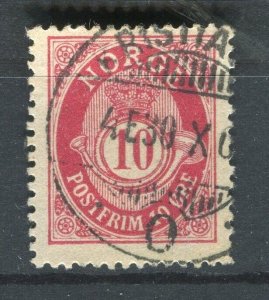 NORWAY; 1890s early classic 'ore' type used Shade of 10ore. + fair Postmark