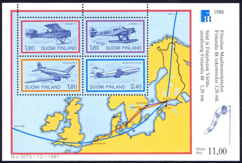 Finland Sc# 773 MNH Souvenir Sheet 1988 FINLANDIA '88