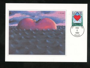 US 2618 Love Stamp 1992 UA Fleetwood Maximum card