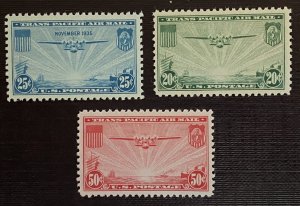 US Stamps- SC# C20 - C22 - MNH W Gum Bends - SCV = 21.40