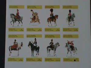 ​EYNHALLOW-SCOTLAND 1973--ON HORSE UNIFORM SOLDIER IMPERF MNH SHEET-VF EST.$14