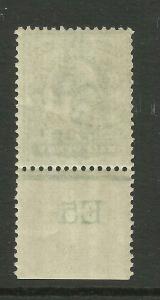 1902 1/2d Yellow Green E5 Control Single, Unmounted Mint. {AV7-543}