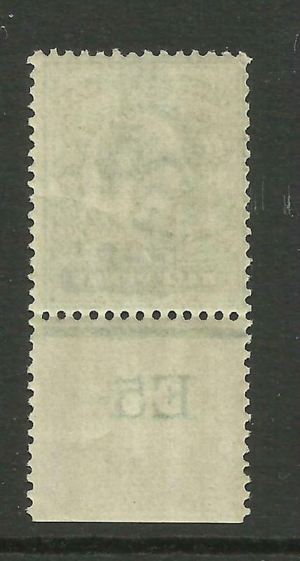 1902 1/2d Yellow Green E5 Control Single, Unmounted Mint. {AV7-543}