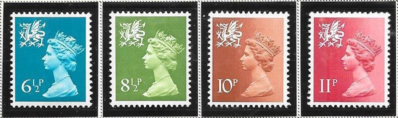 Great Britain-Wales & Monmouthshire # WMMH7,11,13 &15 (MNH) $1.45