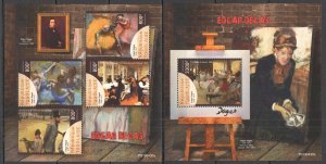 Gs0099 2019 Togo Edgar Degas Art Paintings Yvert #7402-5+Bl1703 Mnh