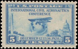 United States #650, Incomplete Set, 1928, Airplanes, Never Hinged