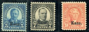 US SCOTT #658,659,663,665,667, Mint-VF-OG 5 cent LH, Rest are NH (DFP)