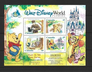 CANADA - 1996 WINNIE THE POOH SOUVENIR SHEET - SCOTT 1621b - USED