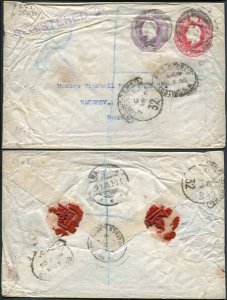 ESC629 KEVII 1d and 6d Stamped to Order Envelope Used