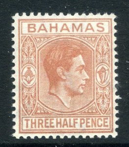 BAHAMAS;  1938 early GVI issue fine Mint hinged value 1.5d.