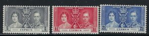 Cyprus 140-42 MNH 1937 KGVI Coronation (ap9660)