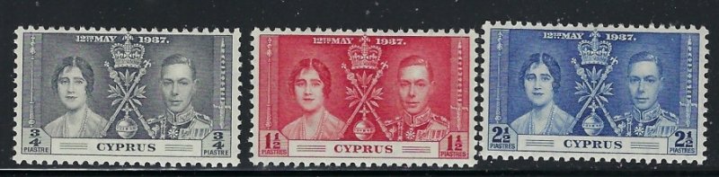 Cyprus 140-42 MNH 1937 KGVI Coronation (ap9660)
