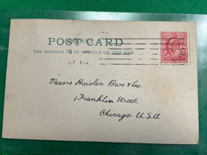 Older UK Postal Card To Chicago, Colonial Produce Company, London 