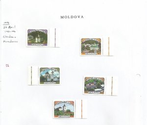 MOLDOVA - 1996 - Cloisters & Monestaries - Perf 5v Set  - M N H