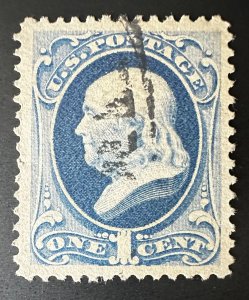 US Scott #182 Ultramarine blue Used XF well balance large margins