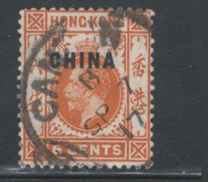 Great Britain Offices China 1917 Overprint 6c Scott # 4 Used