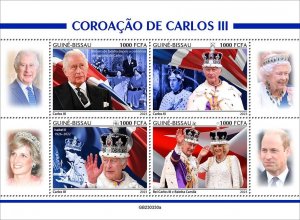 GUINEA BISSAU - 2023 - King Charles III - Perf 4v Sheet - Mint Never Hinged