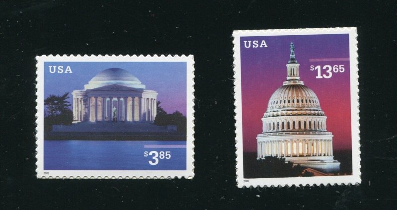 3647, 3648 Jefferson Memorial & Capitol Dome Stamps MNH